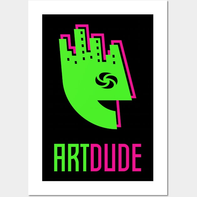 YourArtDude Logo In Lime And Magenta Wall Art by yourartdude